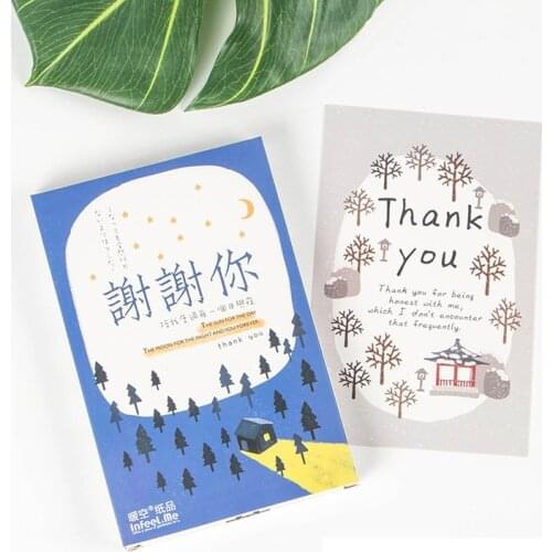 30 sheets/LOT "Thank You" Postcard /Greeting Card/Wish Card/Christmas and New Year gifts