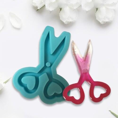 Love Heart Mini Scissors Epoxy Resin Mold Keychain Pendant Silicone Mould DIY Crafts Jewelry Casting Tools