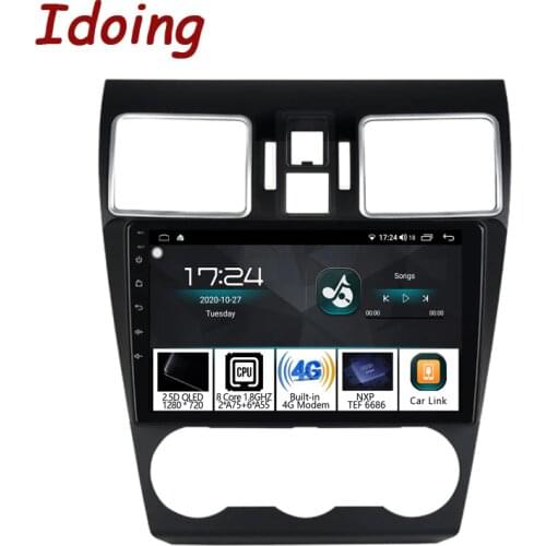 Idoing 9"2.5D QLED Car Android Radio GPS Multimedia Player Head Unit 4G+64G For Subaru WRX Forester 2016-2020 Navigation NO 2DIN