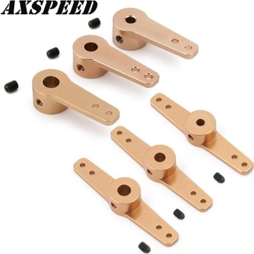 AXSPEED Brass Steering Arm Single&Dual Steering Servo Arm 3.1/4.1/5.1mm for RC Car Boat Servo Roker Arms Rudder Parts