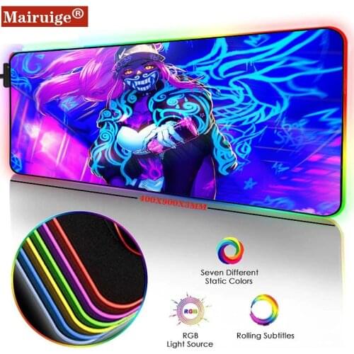 MairuigeLED Ugly Face Big Mouse Pad RGB Decoration Gaming PC Computer Keyboard Carpet Pad Gaming Accessories Locking Mouse Pad