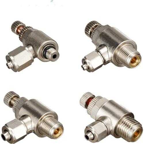 Throttle Valve Quick Twisting Joint SL 4-12mm Pneumatic Fitting Male Nickel Plated Brass Fit Hose Connector Pneumatic Fitting M5