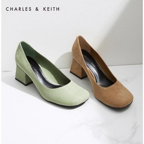 CHARLES＆KEITH New Arrival for Summer 2021 CK1-60280291 Ladies classic square toe high heels