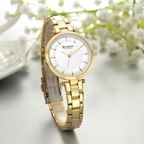 2020 CURREN Watch Women Top Brand Luxury Ladies Mesh Belt Ultra-thin Watch Waterproof Quartz Wrist watch Girl Clock Reloj Mujer
