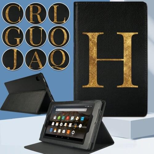 Tablet Case For Amazon Fire 7(5/7/9th) /Fire HD 8(6/7/8th) /Fire HD 10(5/7/9th Gen) PU Leather Print Pattern Front Bracket Cover