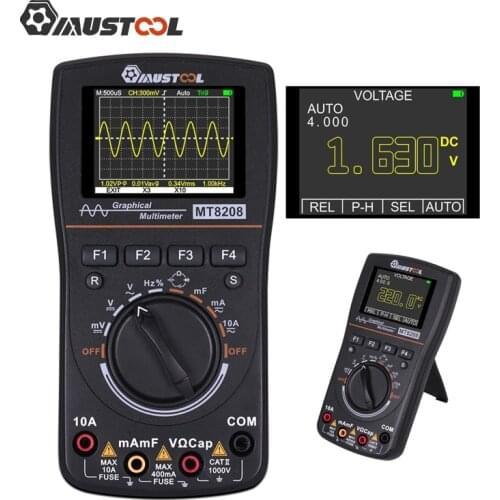 MUSTOOL 2 in 1 Digital Oscilloscope Multimeter with 1MHz Bandwidth 2.5Msps Sampling Rate Intelligent Graphical Oscilloscope