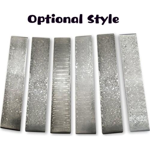 Damascus Steel DIY Cutter Making Materials Pattern Steel Bar Cutter Blade Blank Has Been Heat Treating