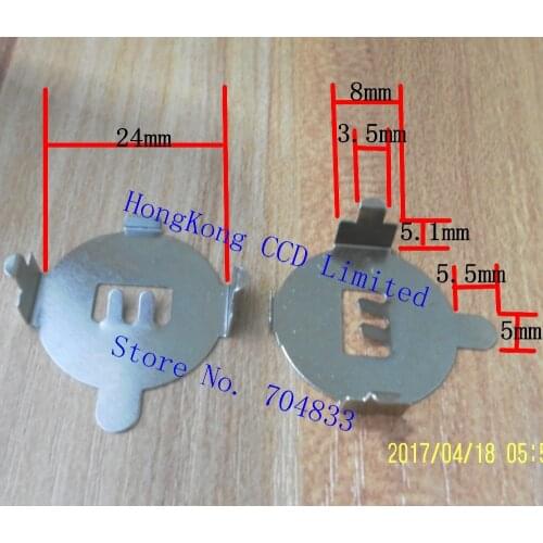 CR2450 battery holder 3V battery shrapnel positive hardware corner battery holder