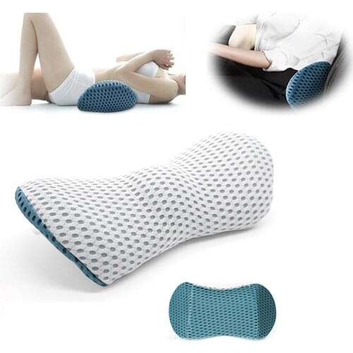 Breathable Memory Cotton Lumbar Pillow Waist For Car Seat Back Pain Support Cushion Sleep Bed Office Pillows Chair Driving