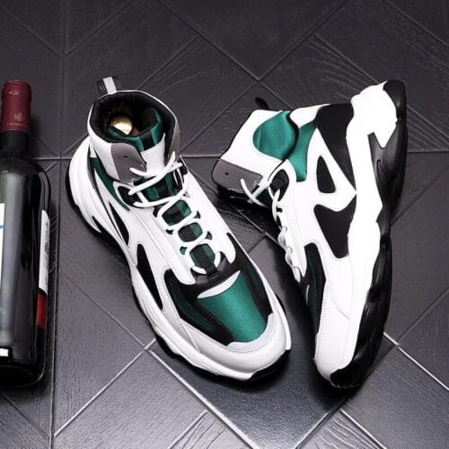 ERRFC Luxury Mens Leisure Shoes High Top Fashion Round Toe Mesh Breathable Trending Casual Comfort Platform Flats Size 38-43