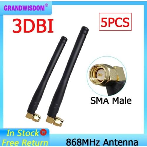 5pcs 868MHz 915MHz Antenna 3dbi SMA Male Connector GSM 915 MHz 868 MHz antena outdoor signal repeater antenne waterproof Lorawan