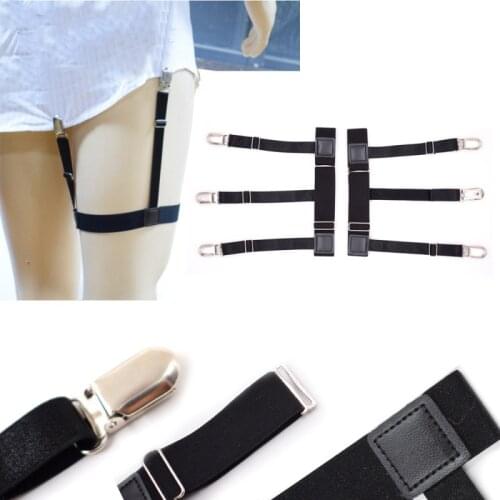 2 Pcs Mens Shirt Stays Garters Suspenders Braces Fashion Gentleman Leg Elastic Suspender Garter Holder For Keep Dress Neatly