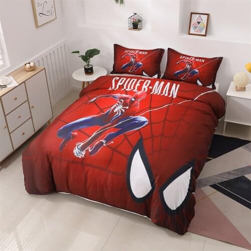 Disney Spiderman Bedding Set Cartoon SingleTwin Size Duvet/ Cover Kids Teen Bedspreads Boy Man Gifts Drop Shipping