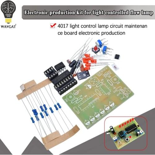 Light control flow lamp DIY kit electronic skills pieces CD4017 light control lamp electronic production student training topic