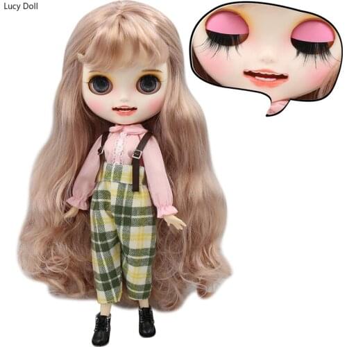 ICY Factory Blythee Doll 1/6 Bjd Purple Mix Goldenhair, New Matte Face With Teeth, White Skin Joint Body 30cm BL2240/1049