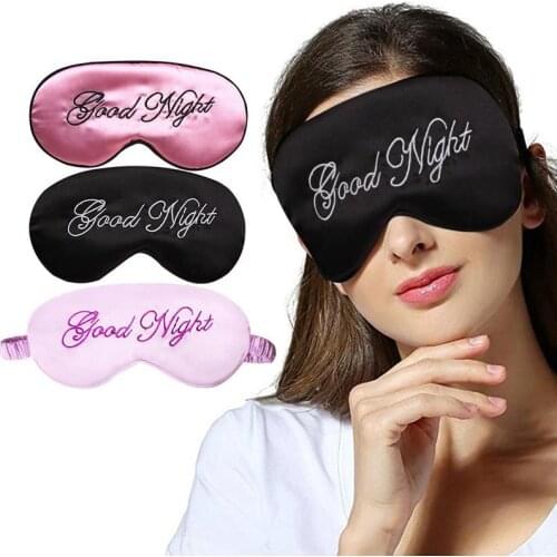 1pc Artificial Silk Sleep Eye Cover Travel Relax Aid Blindfold Women Padded Shade Covers Ladies Embroidered Sleeping Eyes Mask