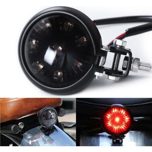 Motorcycle Red LED Adjustable Cafe Racer Style Stop Tail Light Motorbike Brake Rear Lamp Taillight for Chopper for Bobber 12V