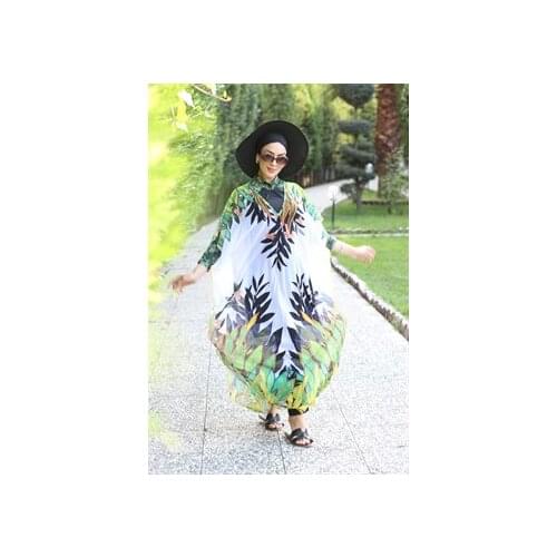 Muslim Swimwear Hijab Swimwear With Pattern On the Single Robe Pareo Ivy