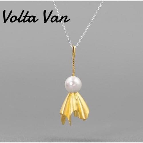 Volta Van Shell Pendant Necklaces 925 Sterling Silver Jewelry 2021 New Elegant Sunny Doll Trendy Concise Women Silver Necklace