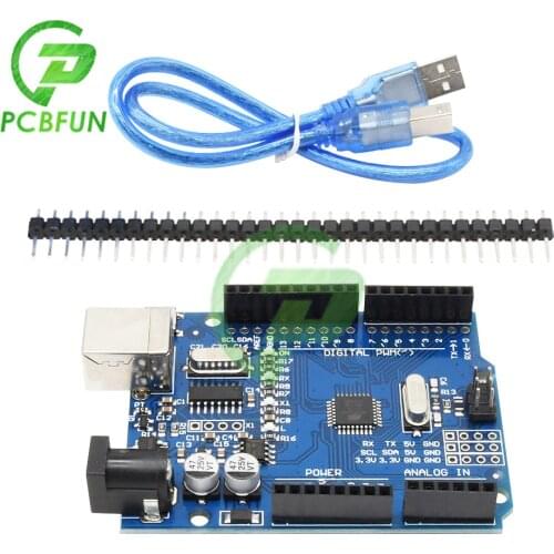 Diymore UNO R3 Development Board Replace ATmega16U2 ATmega328P CH340 CH340G For Arduino UNO R3 + Straight Pin Header with Cable