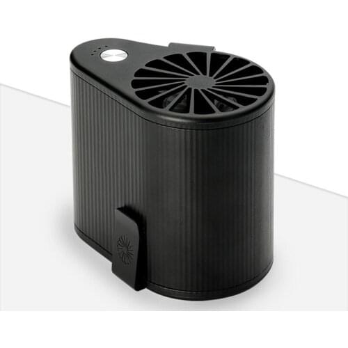 Portable Mini Mobile Air Conditioning Small Fan Usb Rechargeable Hanging Waist Personal Fan For Travel And Outdoor Camping-Black