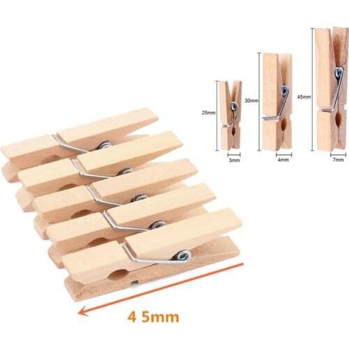 50Pcs 25Mm,30Mm,45Mm 72Mm Clothes Pegs Mini Wooden Paper Photo Clips Clothespins Wood Clamps For Storage Supplies Wooden Clips
