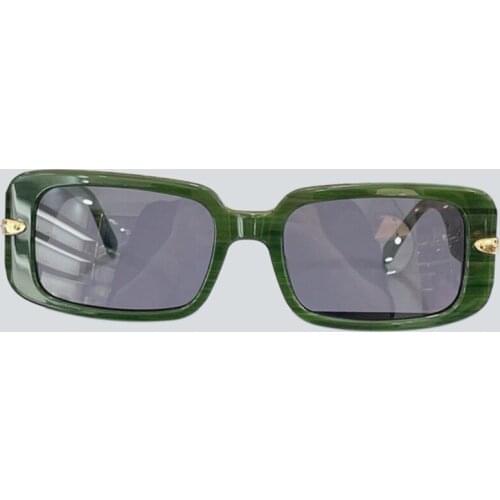 Rectangle Regular Women Men Sunglasses Acrylic Acetate Frame Mirror Gradient Lens Eyewear Gafas De Sol Para Hombres Y Mujeres