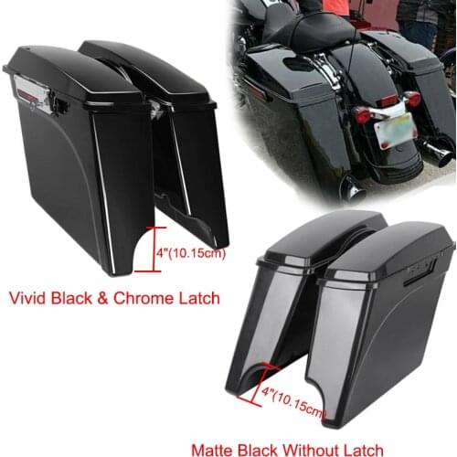 Samger Motorcycle 4" Stretched Extended Saddlebags Saddle Bags for Harley Touring Street Glide Road King 1993-2013 Painted