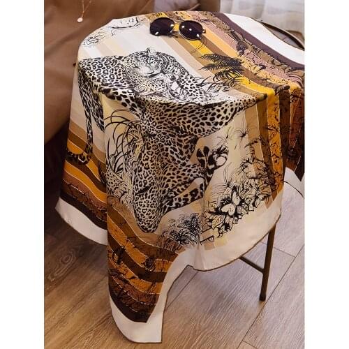 Fabulous Print 100% Silk Scarf Hijab Head Scarves Women Fashion Silk Shawl Foulard Square 35"