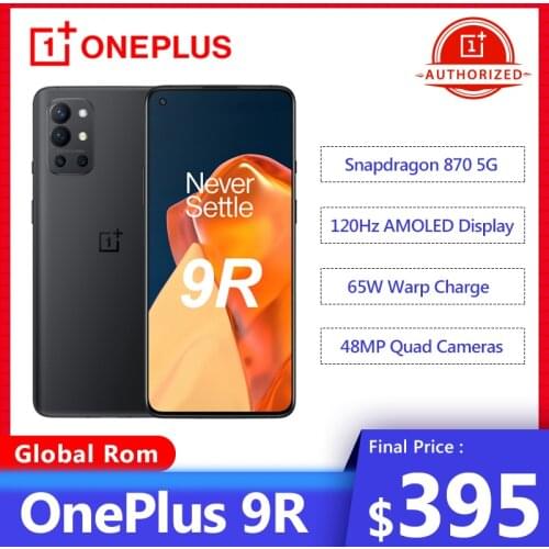 2021 Global Rom OnePlus 9R 5G Smartphone 9 R Snapdragon 870 8GB 128GB 6.55'' 120Hz AMOLED Screen 65W Warp Mobile Phone