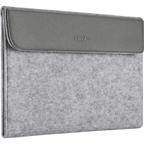 EasyAcc 13-13.3 Inch Laptop Bag Case PU Leather Case Cover Bag with Accessory Pocket for 13" Macbook Air Pro Retina Tablet Gray