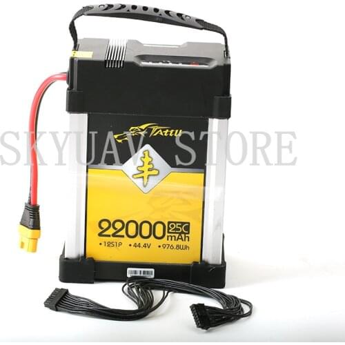 TATTU 44.4V 22000mAh 25C 12S Lithium Polymer Rechargeable Battery lipo battery for DIY RC Drone UAV model