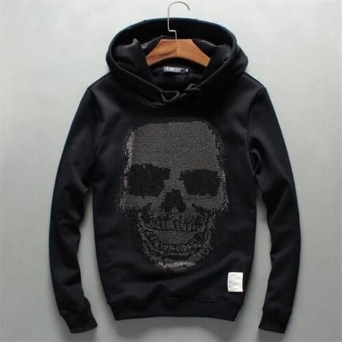 High quality Hombre Hip Hop Mens Diamonds Hooded Slim Fit Men Hoody outerwear