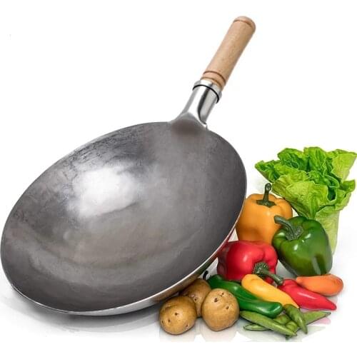 Traditional Chinese Wok High Quality Cast Iron Cookware Wok Nonstick Pan Cooking Pot Kitchen Accessories Panelas Cookware BC50CG