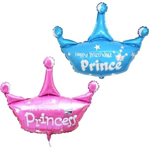 Crown Balloon Blue Pink Children Cartoon Toy Floating Air Ball Baby Birthday Party Decoration Foil Balloon