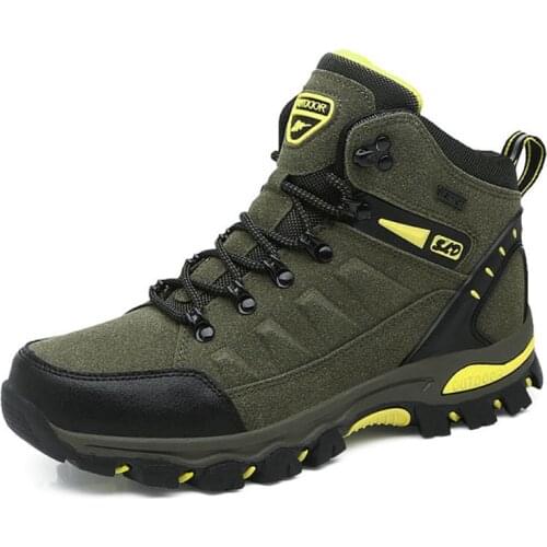 High Top Hiking Shoes Men Women PU Leather Breathable Waterproof Sneakers Outdoor Camping Climbing Trekking Travel Sports Boots