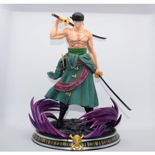 36cm Japanese Anime Figures Doll The Strongest Swordsman Roronoa Zoro With 2 Head Static Model Toys Gift