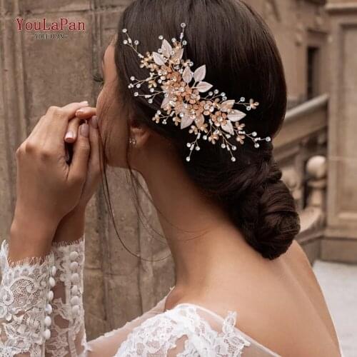 YouLaPan HP358 Luxury Bridal Hair Clip Vintage Bridal Hair Comb Wedding Floral Comb Fancy Wedding Hair Vine Hair Clips Wedding