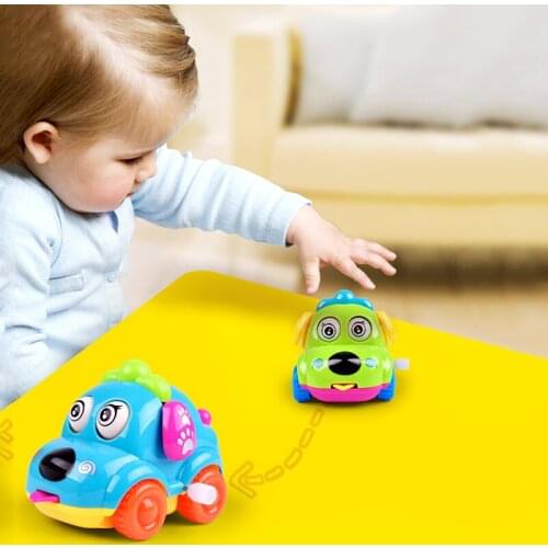 Funny Cartoon Puppy Clockwork Toys For Boys Kids Classic Puzzle Animal Dog Car Wind Up Toys For Children Birthday Surprises Gift