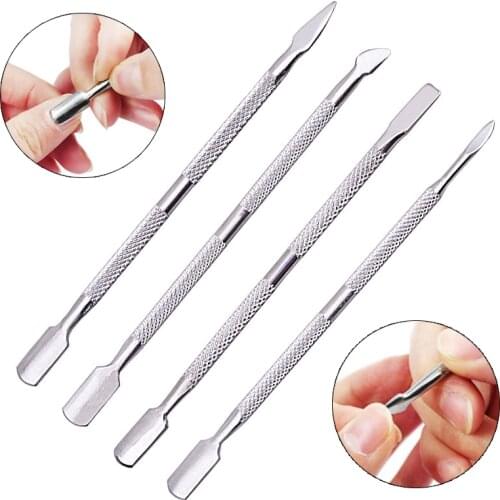 1Pcs Stainless Steel Double Head Cuticle Pusher Dead Skin Remover Nail Art Pedicure Manicure Tool Nail Cuticle Remover Accessory