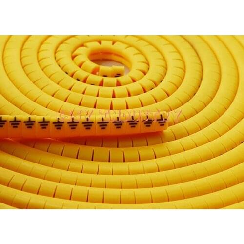 1000PCS/lot EC-0 1.5mm2 cable marker earth symbol yellow color