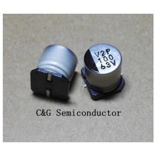 20pcs 63V 100UF 10*10mm SMD CHIP Aluminum electrolytic capacitors in stock