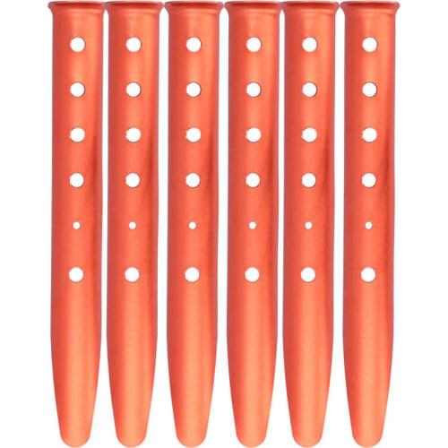 6pcs Tent Peg Nail Orange U-Shaped Tent Nail Aluminum Alloy Camping Beach Sand Peg Snow Ground Stake Tent Accessory