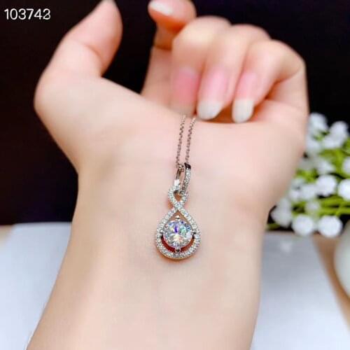 8 style pouring shiny moissanite necklace for women silver necklace jewelry 925 sterling silver birthday gift rouns shiny gem
