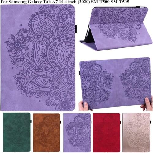 3D Flower Embossed for Samsung Galaxy Tab A7 10|-f-|4 2020 Case SM T500 T505 TPU Cover for Funda Tablet Samsung Galaxy Tab A7