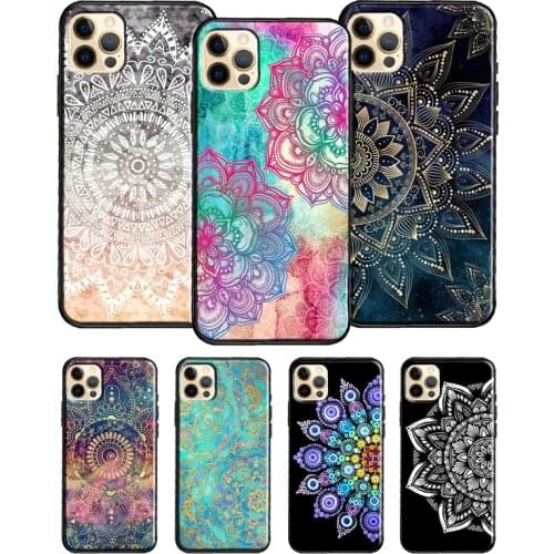 Elegant Mandala Floral Design Case For Apple iPhone 11 12 Pro Max mini 6S 7 8 Plus XR X XS MAX SE 2020 Back Cover Coque