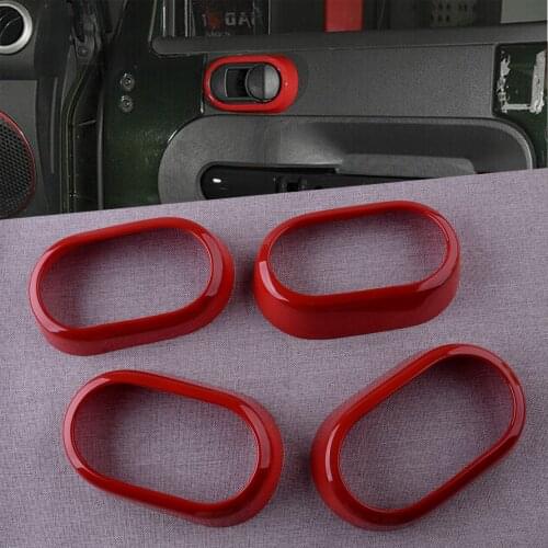 CITALL 4pcs/set Interior Door Switch Bowl Cover Trim Decor fit for Jeep Wrangler JK 2007 2008 2009 2010 4 Door ABS Car Styling