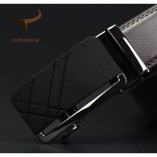 COWATHER Belt For Men Cow Genuine Leather Men Belts 2019 New Arrival Cowhide High Quality Male Strap Alloy Buckle Straps CZ142