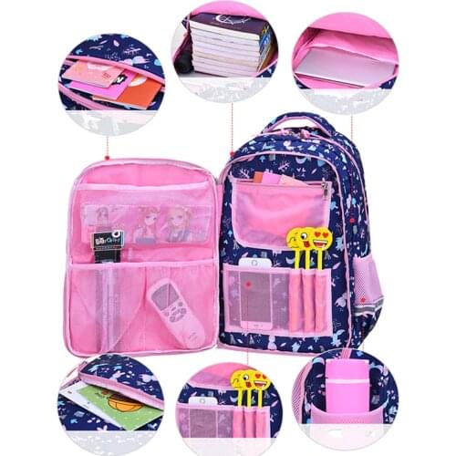 2021 suitable for grades 1-6 Flower cartoon printing school bags for girls children orthopedics school backpack mochila infantil