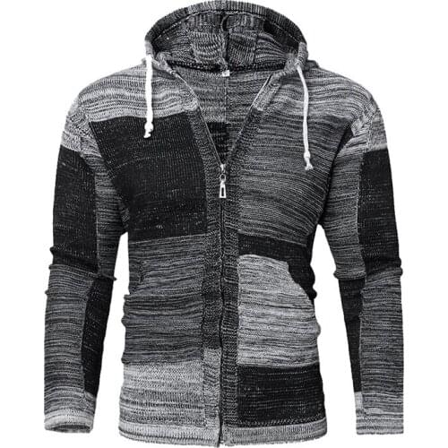 ERENEJIAN Man Fashion Hi Street Patchwork Sweaters With Hood Streetwear Knitted Cardigans Tops For Big And Tall Plus Size M-5XL